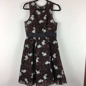 Frock! By Tracy Reese Brown Silk Floral Dress Sz10